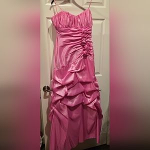 Strapless Rouched Skirt Prom Gown
